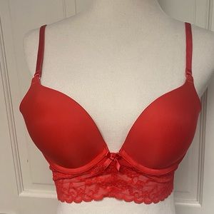 Victoria’s Secret red lace push up bra 34B